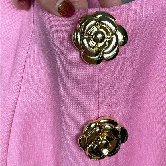 NWT Atoir Tiffany Dress Rose Floral Button Open Back Pink Sz 8 - Picture 12 of 16